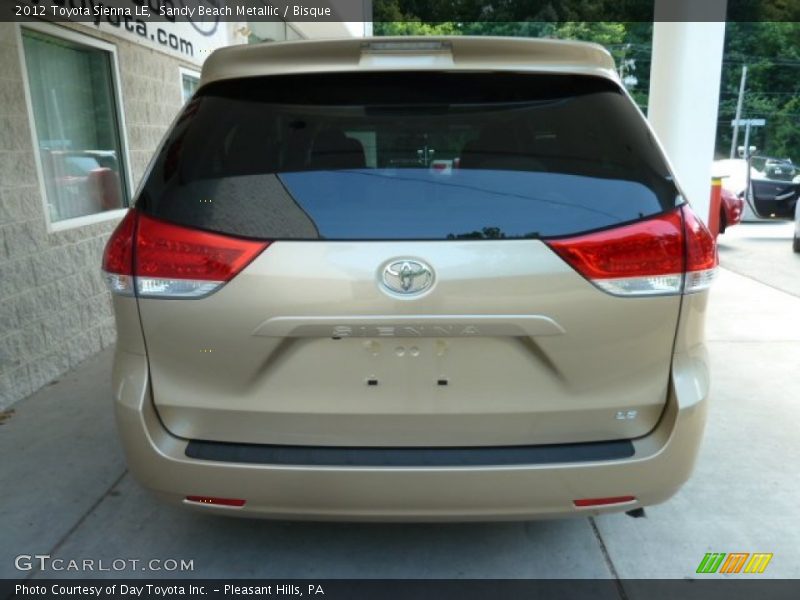 Sandy Beach Metallic / Bisque 2012 Toyota Sienna LE