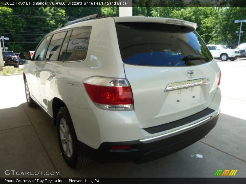Blizzard White Pearl / Sand Beige 2012 Toyota Highlander V6 4WD
