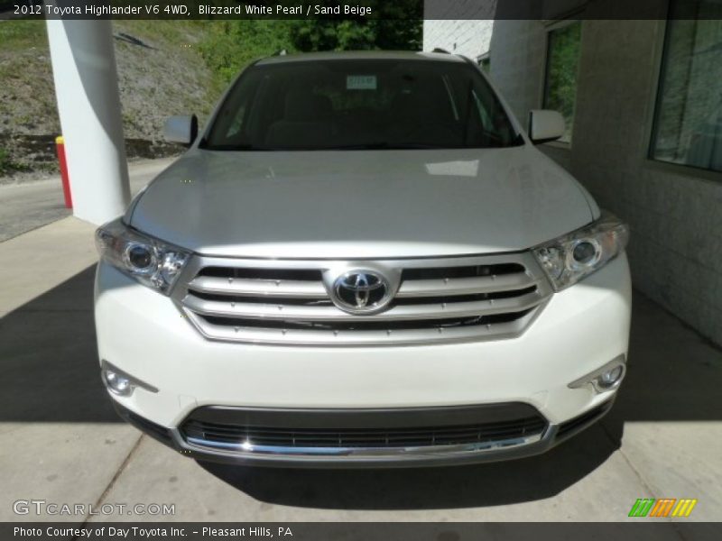 Blizzard White Pearl / Sand Beige 2012 Toyota Highlander V6 4WD