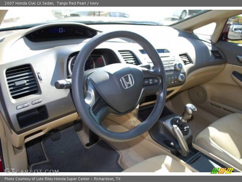 Tango Red Pearl / Ivory 2007 Honda Civic LX Sedan