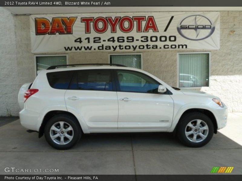 Blizzard White Pearl / Ash 2012 Toyota RAV4 Limited 4WD