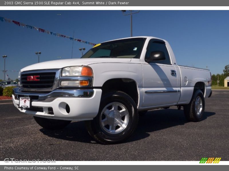 Summit White / Dark Pewter 2003 GMC Sierra 1500 SLE Regular Cab 4x4