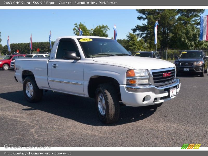 Summit White / Dark Pewter 2003 GMC Sierra 1500 SLE Regular Cab 4x4