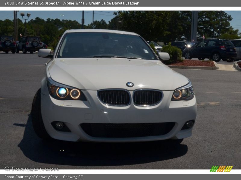 Alpine White / Cream Beige Dakota Leather 2008 BMW 5 Series 550i Sedan