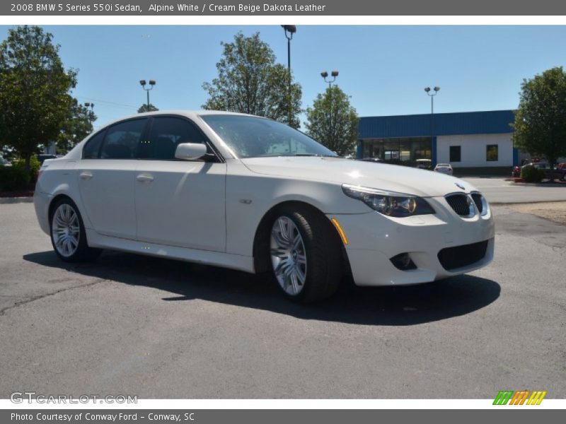 Alpine White / Cream Beige Dakota Leather 2008 BMW 5 Series 550i Sedan