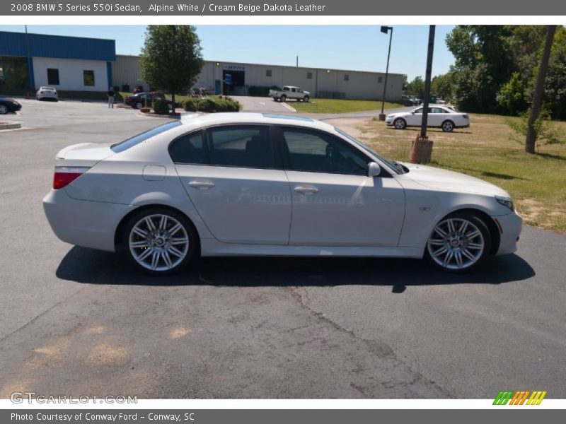 Alpine White / Cream Beige Dakota Leather 2008 BMW 5 Series 550i Sedan