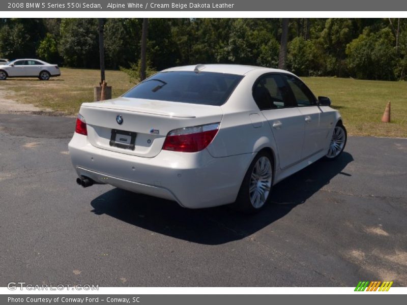 Alpine White / Cream Beige Dakota Leather 2008 BMW 5 Series 550i Sedan