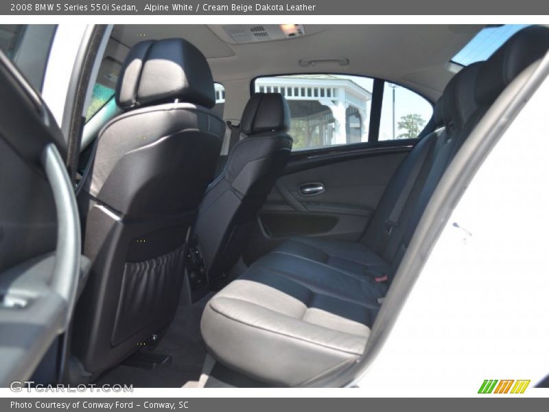 Alpine White / Cream Beige Dakota Leather 2008 BMW 5 Series 550i Sedan