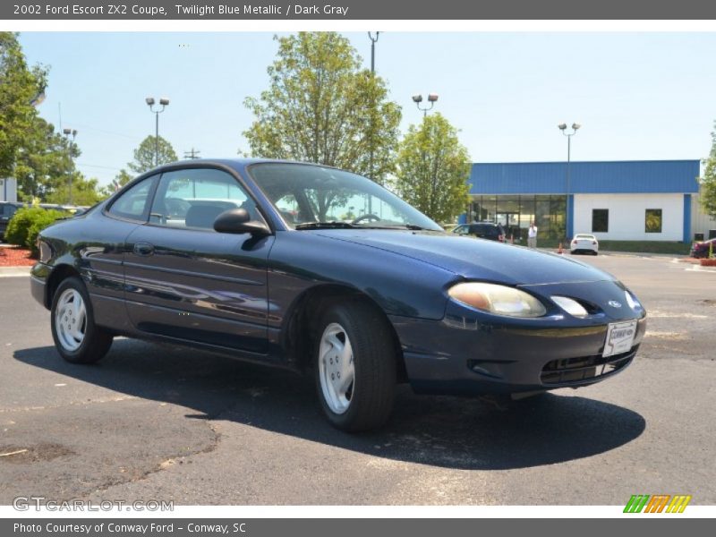 Twilight Blue Metallic / Dark Gray 2002 Ford Escort ZX2 Coupe