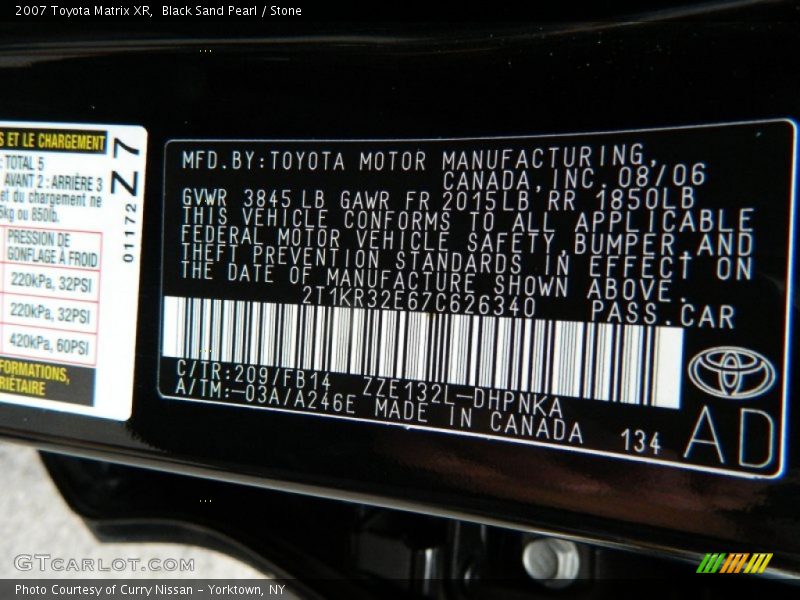 Black Sand Pearl / Stone 2007 Toyota Matrix XR