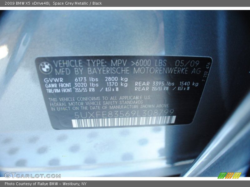 Space Grey Metallic / Black 2009 BMW X5 xDrive48i
