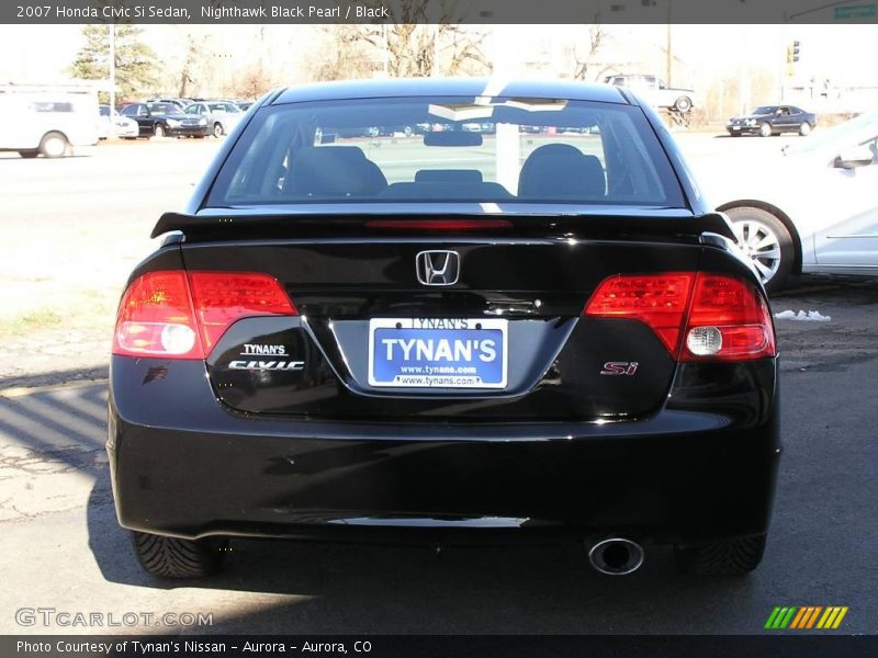 Nighthawk Black Pearl / Black 2007 Honda Civic Si Sedan