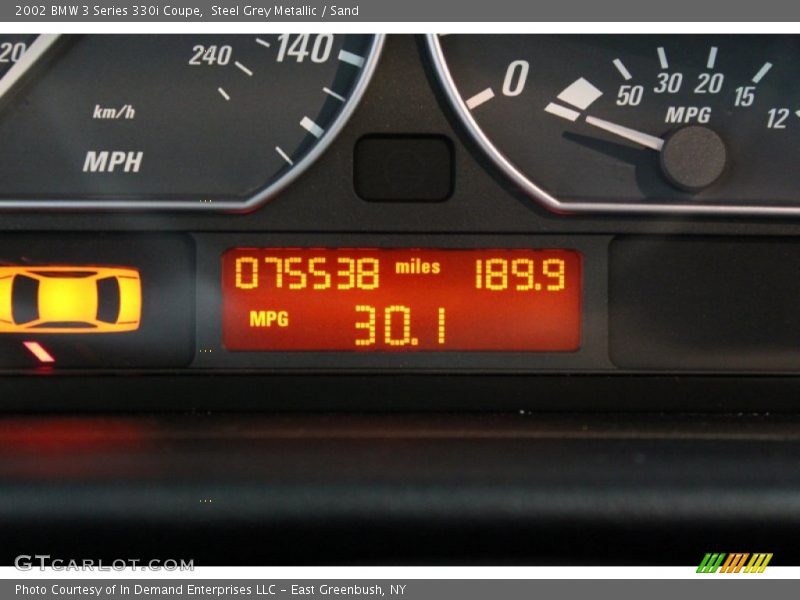 Steel Grey Metallic / Sand 2002 BMW 3 Series 330i Coupe