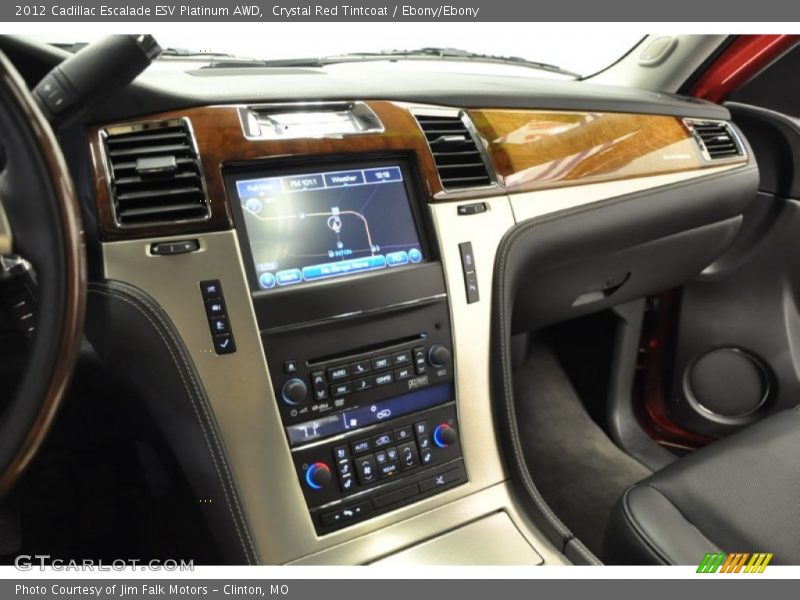 Crystal Red Tintcoat / Ebony/Ebony 2012 Cadillac Escalade ESV Platinum AWD