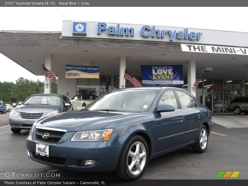 Aqua Blue / Gray 2007 Hyundai Sonata SE V6