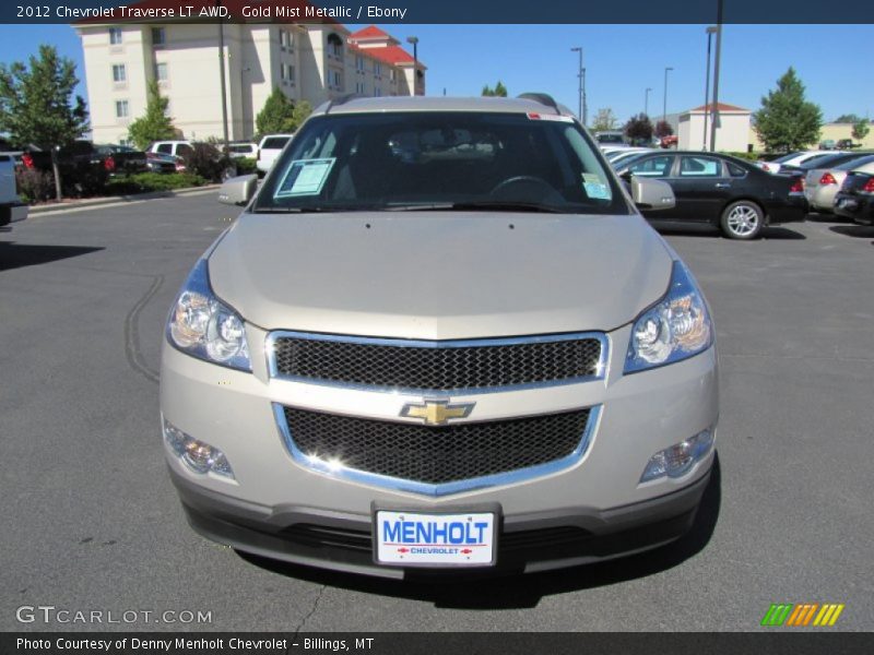 Gold Mist Metallic / Ebony 2012 Chevrolet Traverse LT AWD