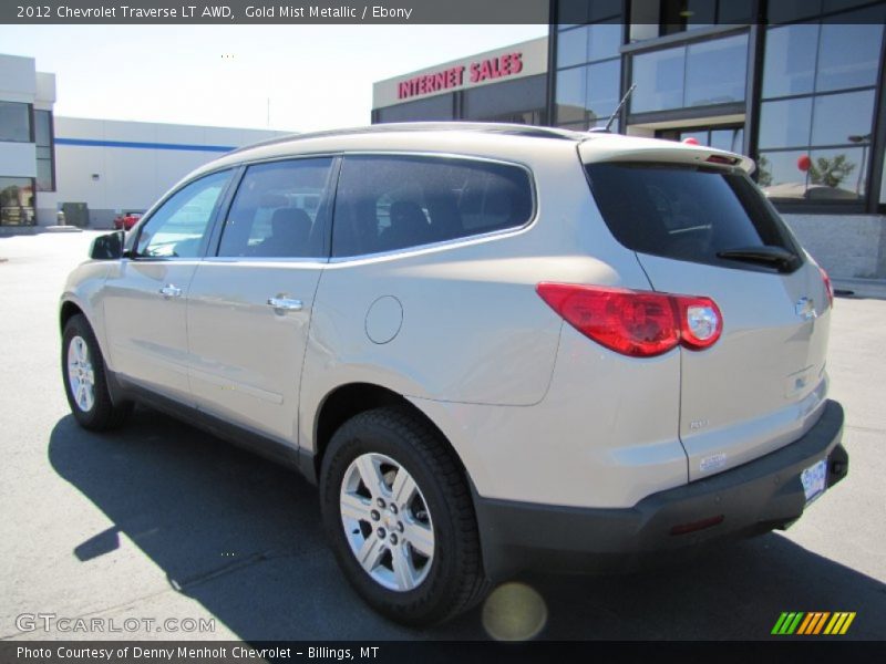 Gold Mist Metallic / Ebony 2012 Chevrolet Traverse LT AWD