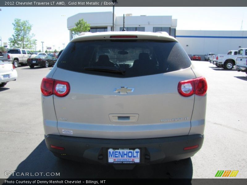 Gold Mist Metallic / Ebony 2012 Chevrolet Traverse LT AWD