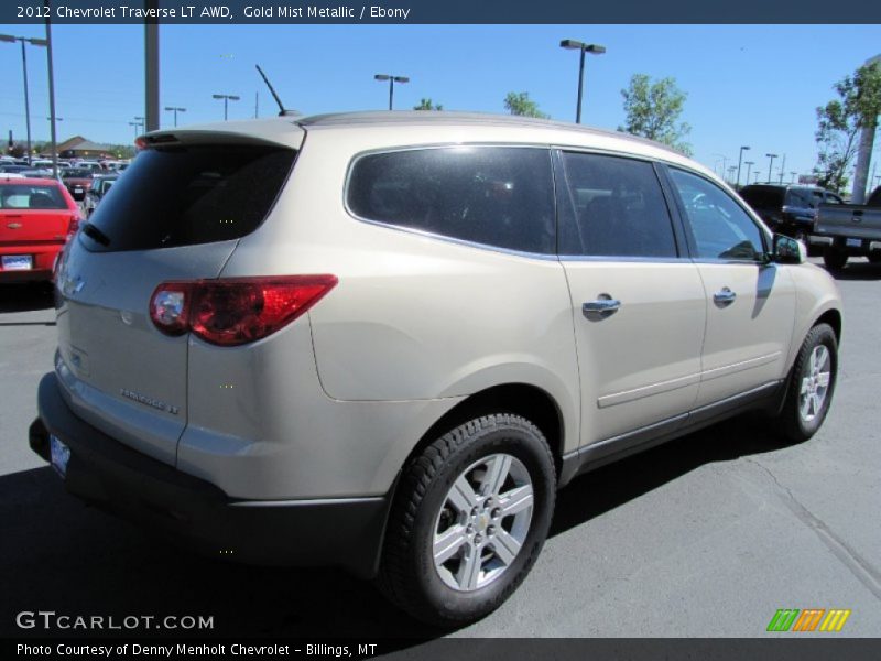 Gold Mist Metallic / Ebony 2012 Chevrolet Traverse LT AWD