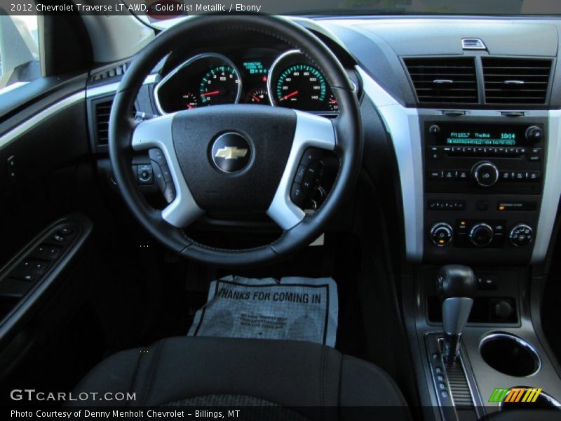 Gold Mist Metallic / Ebony 2012 Chevrolet Traverse LT AWD