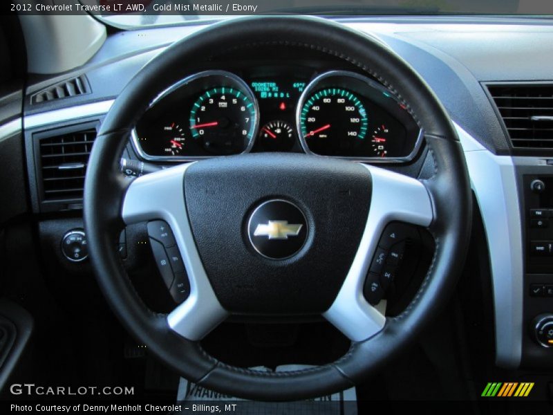 Gold Mist Metallic / Ebony 2012 Chevrolet Traverse LT AWD