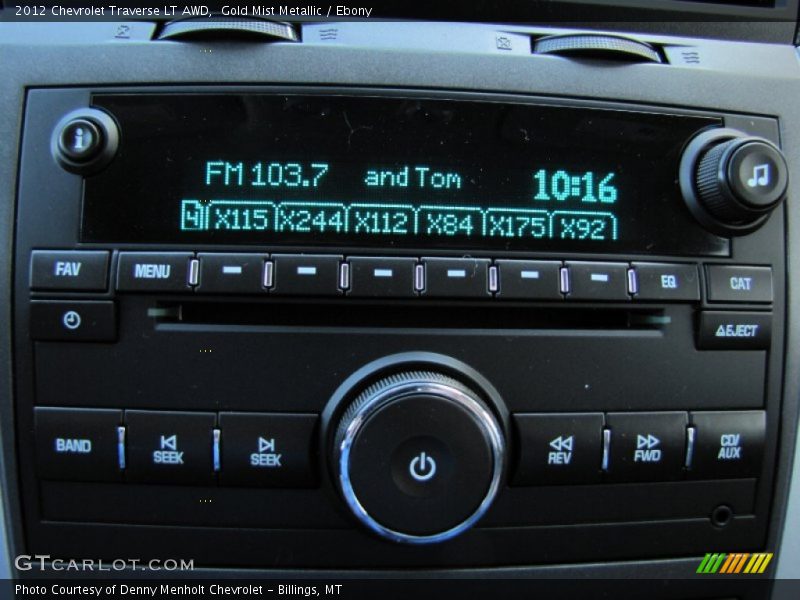Gold Mist Metallic / Ebony 2012 Chevrolet Traverse LT AWD