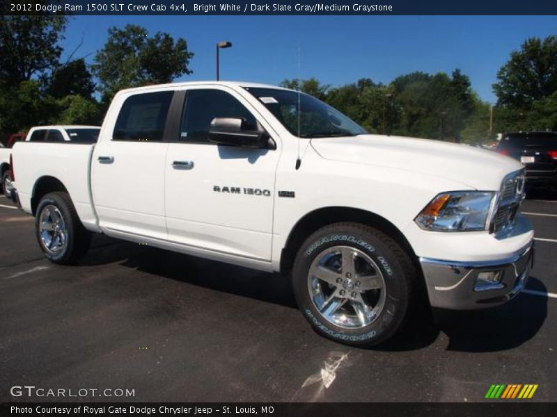 Bright White / Dark Slate Gray/Medium Graystone 2012 Dodge Ram 1500 SLT Crew Cab 4x4