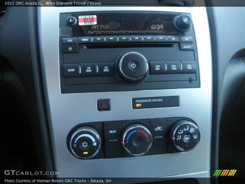 White Diamond Tricoat / Ebony 2012 GMC Acadia SL