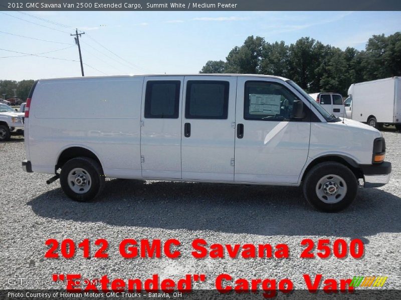 Summit White / Medium Pewter 2012 GMC Savana Van 2500 Extended Cargo