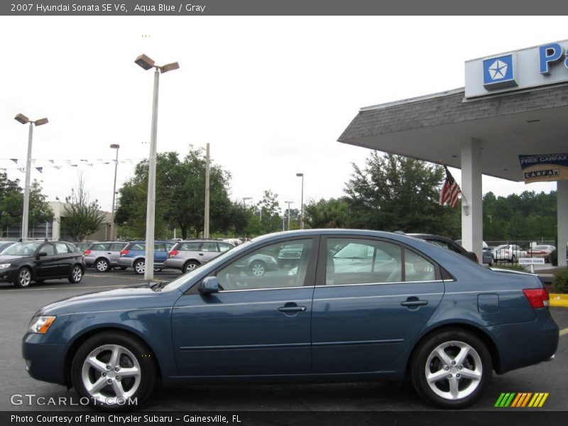 Aqua Blue / Gray 2007 Hyundai Sonata SE V6