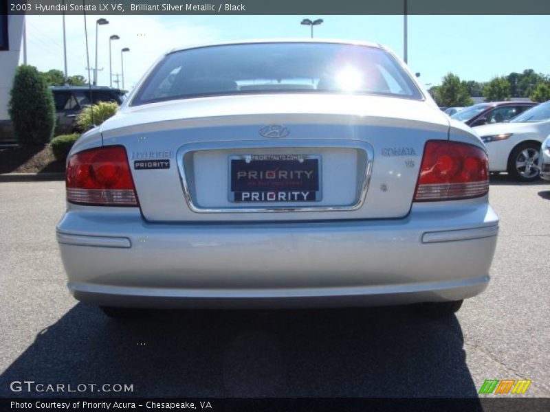 Brilliant Silver Metallic / Black 2003 Hyundai Sonata LX V6