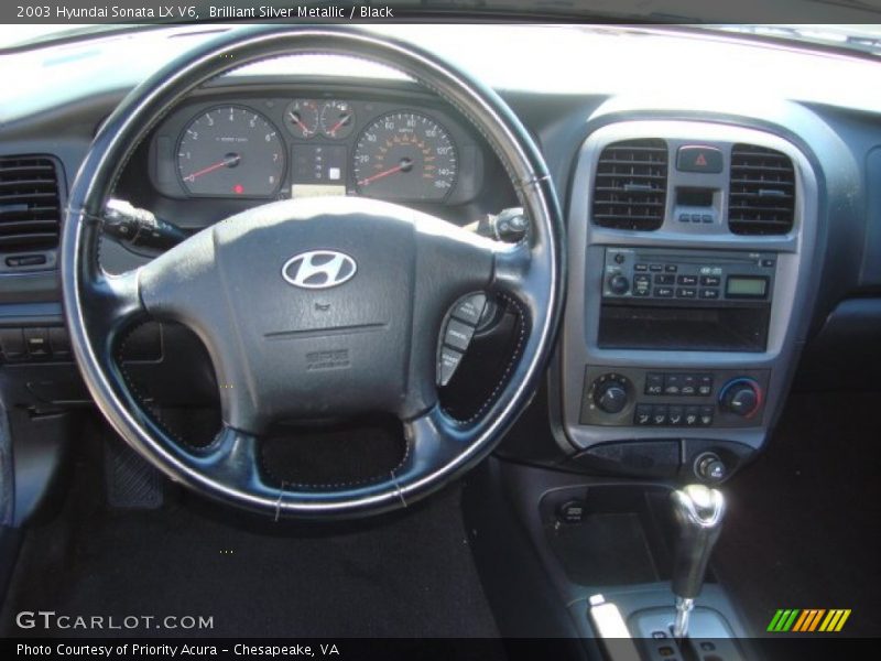Brilliant Silver Metallic / Black 2003 Hyundai Sonata LX V6