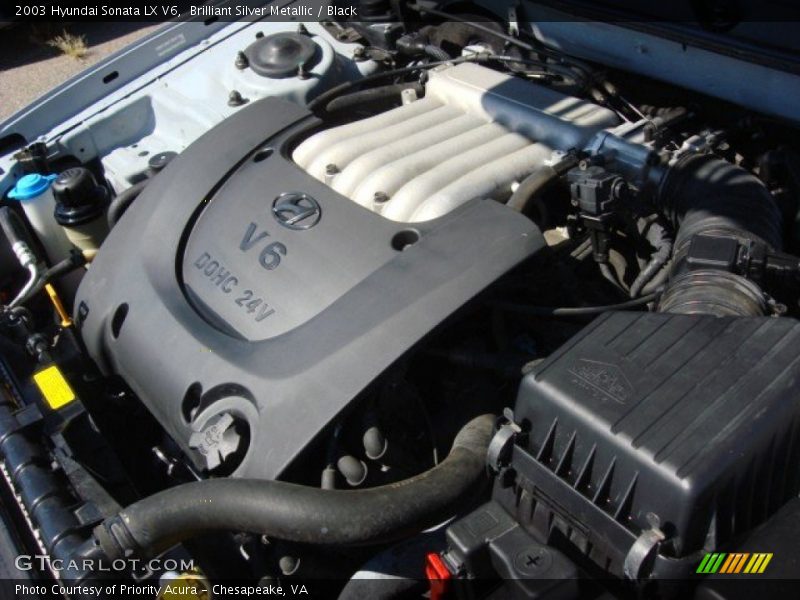 Brilliant Silver Metallic / Black 2003 Hyundai Sonata LX V6