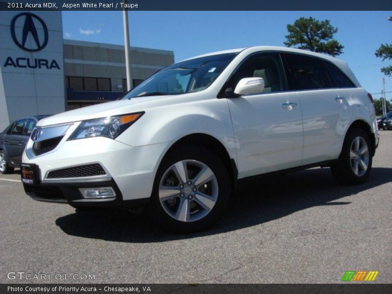 Aspen White Pearl / Taupe 2011 Acura MDX