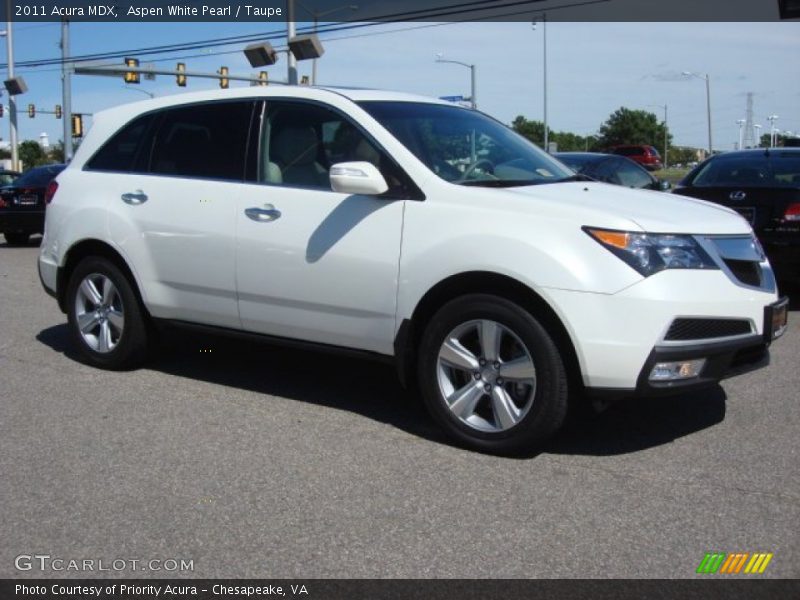 Aspen White Pearl / Taupe 2011 Acura MDX