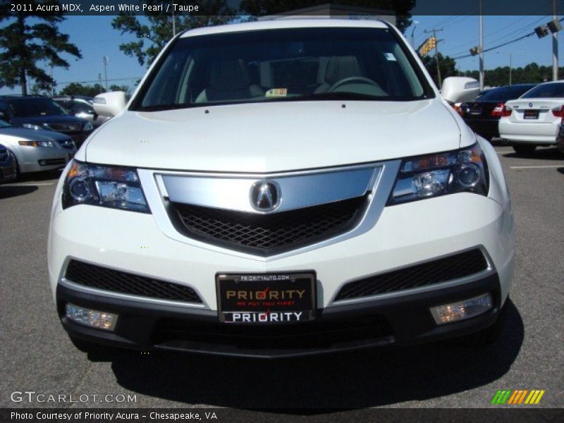 Aspen White Pearl / Taupe 2011 Acura MDX