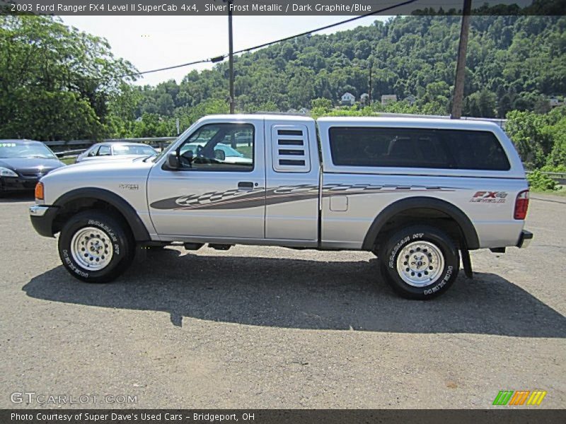 Silver Frost Metallic / Dark Graphite/Blue 2003 Ford Ranger FX4 Level II SuperCab 4x4