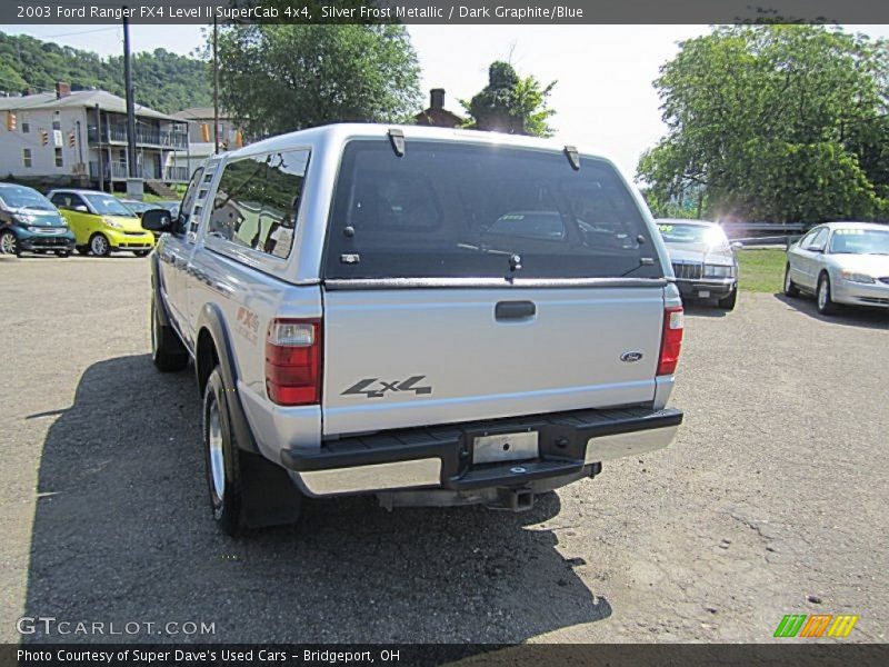 Silver Frost Metallic / Dark Graphite/Blue 2003 Ford Ranger FX4 Level II SuperCab 4x4