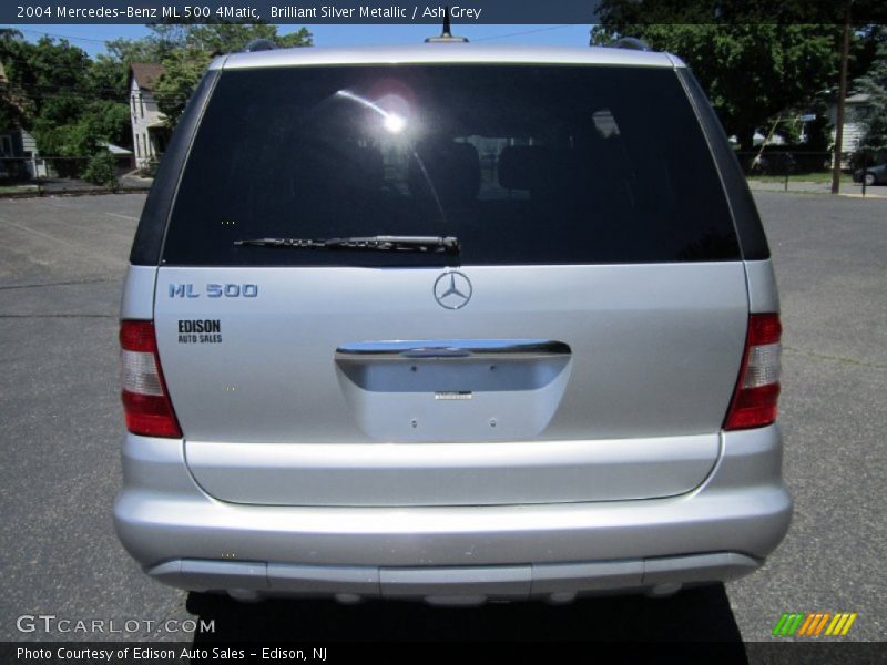 Brilliant Silver Metallic / Ash Grey 2004 Mercedes-Benz ML 500 4Matic