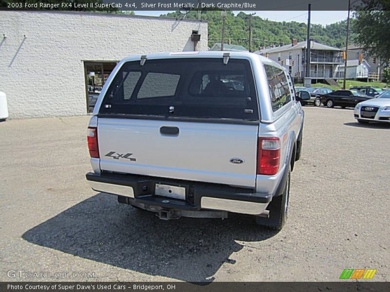 Silver Frost Metallic / Dark Graphite/Blue 2003 Ford Ranger FX4 Level II SuperCab 4x4