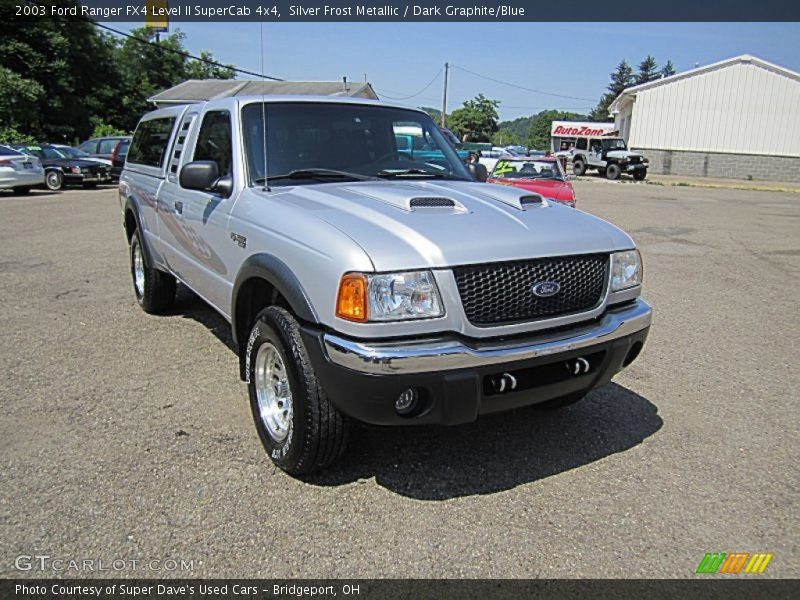 Silver Frost Metallic / Dark Graphite/Blue 2003 Ford Ranger FX4 Level II SuperCab 4x4