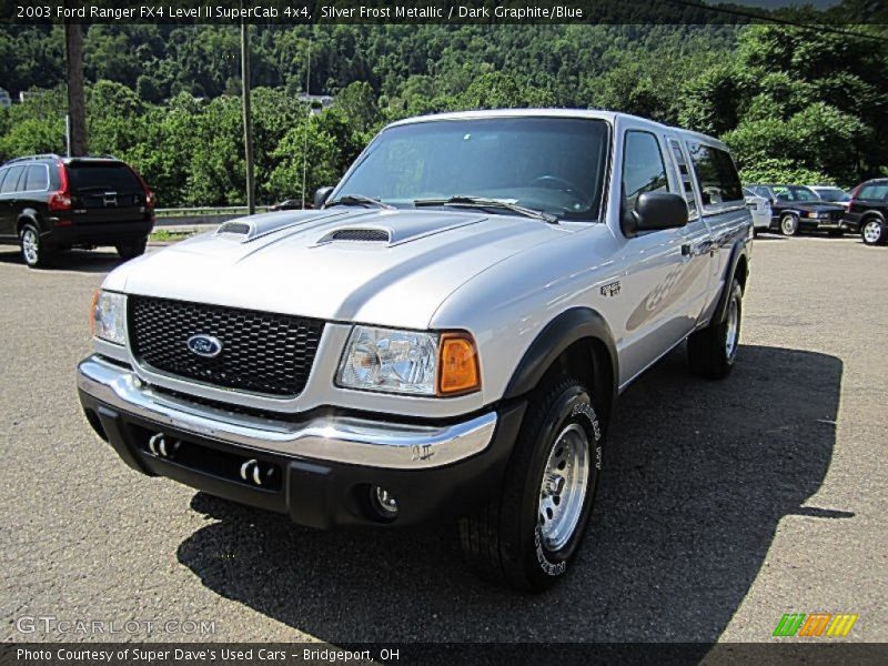 Silver Frost Metallic / Dark Graphite/Blue 2003 Ford Ranger FX4 Level II SuperCab 4x4