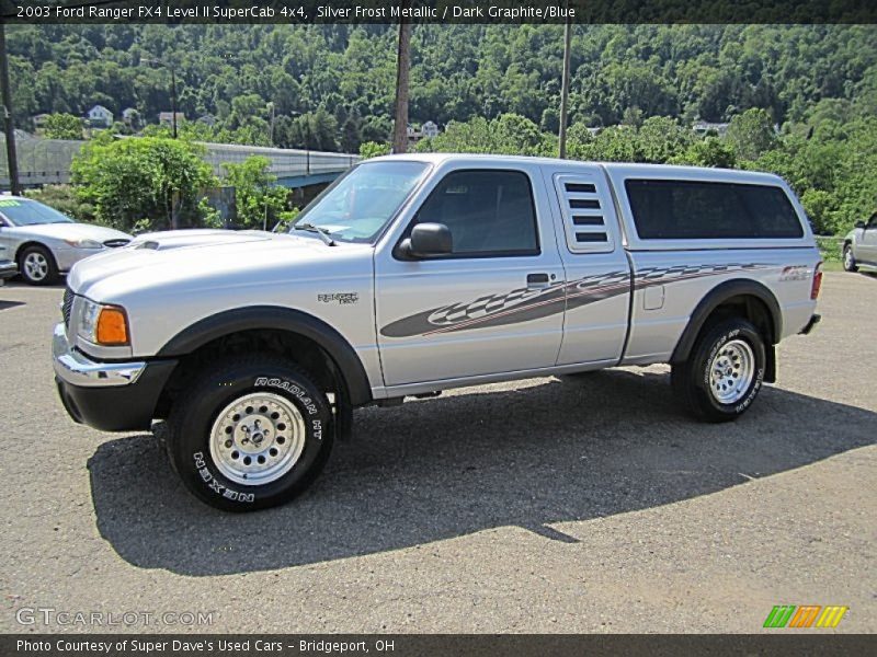 Silver Frost Metallic / Dark Graphite/Blue 2003 Ford Ranger FX4 Level II SuperCab 4x4