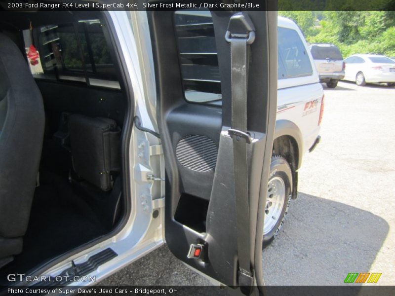 Silver Frost Metallic / Dark Graphite/Blue 2003 Ford Ranger FX4 Level II SuperCab 4x4