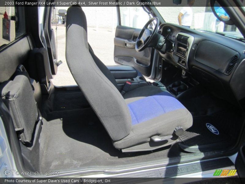 Silver Frost Metallic / Dark Graphite/Blue 2003 Ford Ranger FX4 Level II SuperCab 4x4