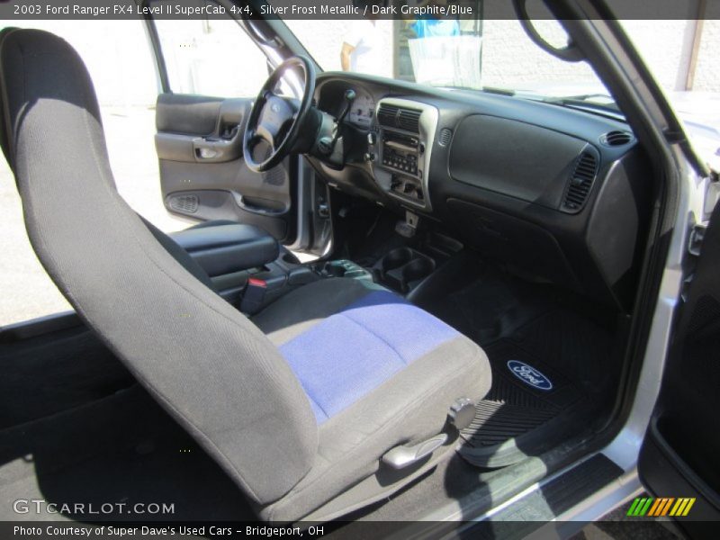 Silver Frost Metallic / Dark Graphite/Blue 2003 Ford Ranger FX4 Level II SuperCab 4x4