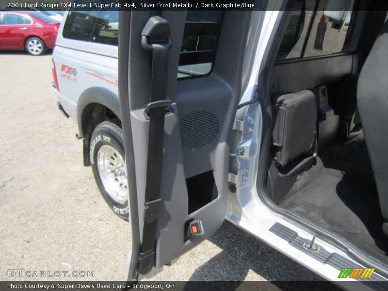 Silver Frost Metallic / Dark Graphite/Blue 2003 Ford Ranger FX4 Level II SuperCab 4x4
