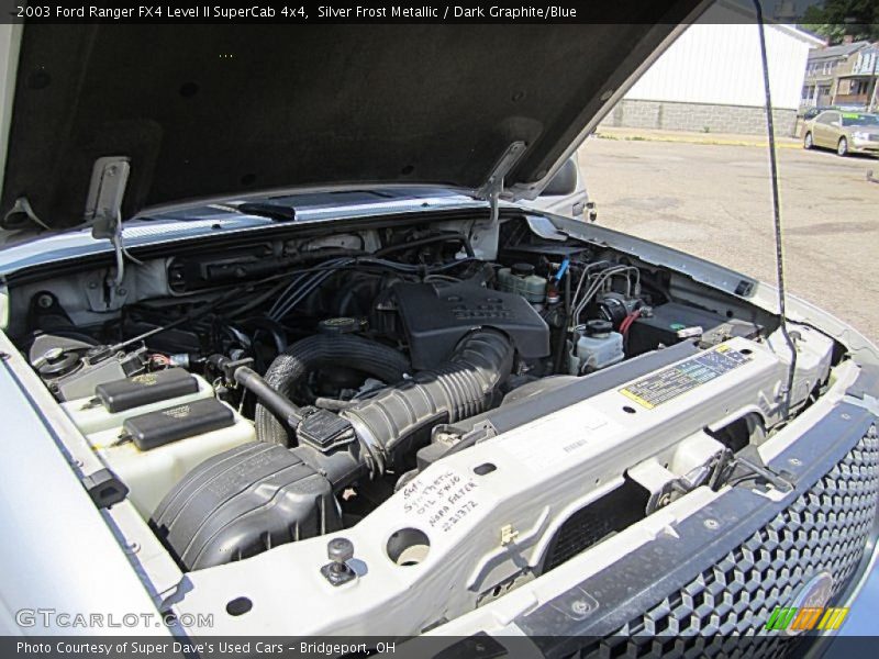 Silver Frost Metallic / Dark Graphite/Blue 2003 Ford Ranger FX4 Level II SuperCab 4x4