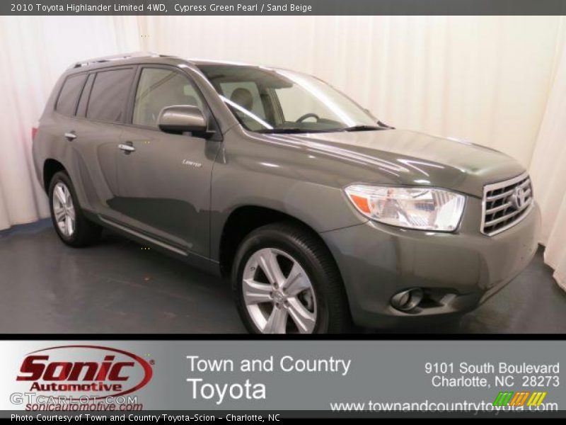 Cypress Green Pearl / Sand Beige 2010 Toyota Highlander Limited 4WD