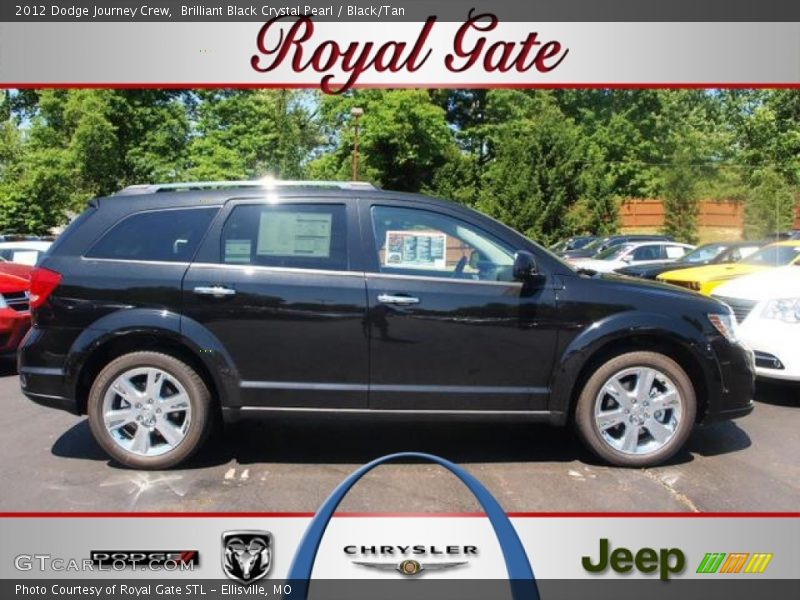 Brilliant Black Crystal Pearl / Black/Tan 2012 Dodge Journey Crew